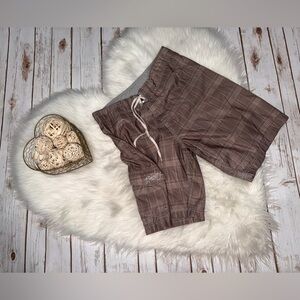 Vintage Billabong Y2K Men’s Brown Plaid Board Shorts Sz 32